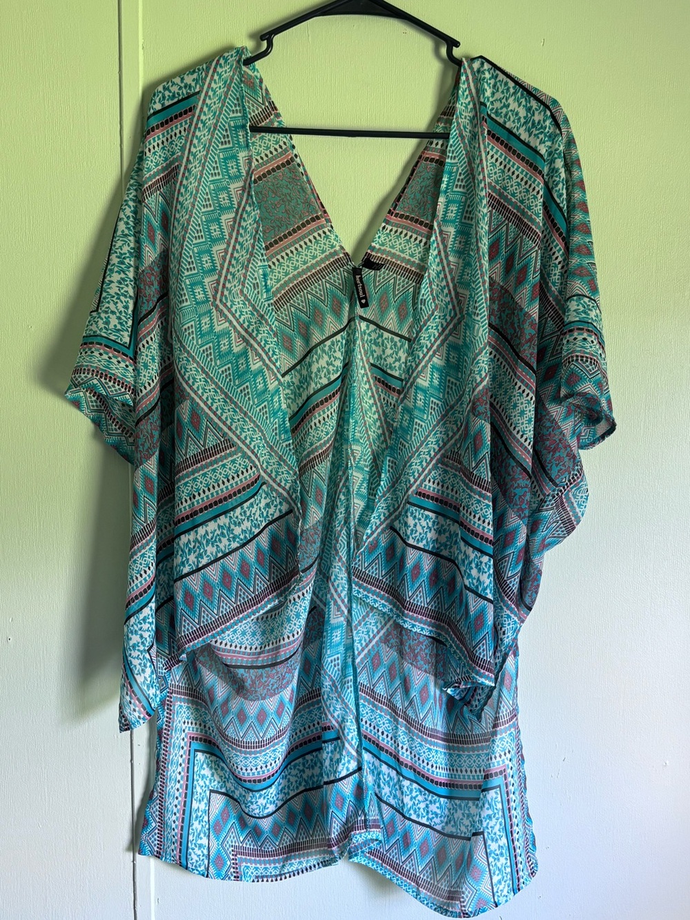 Heart & Soul Boho Geometric Kimono Cover Up S/M